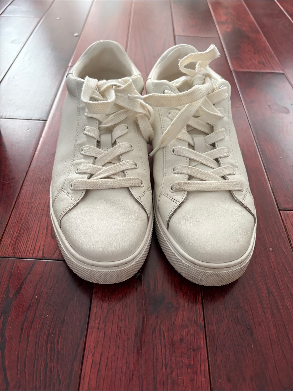 Aldo Off-White Low-Top Lace-Up Sneakers